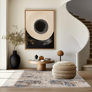 HomeRoots 4' Beige Abstract Area Rug - Stylish Plush Pile, Durable Design for Modern Living Spaces & Comfort 4' X 6' 390503