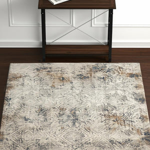 HomeRoots 4' Beige Abstract Area Rug - Stylish Plush Pile, Durable Design for Modern Living Spaces & Comfort 4' X 6' 390503