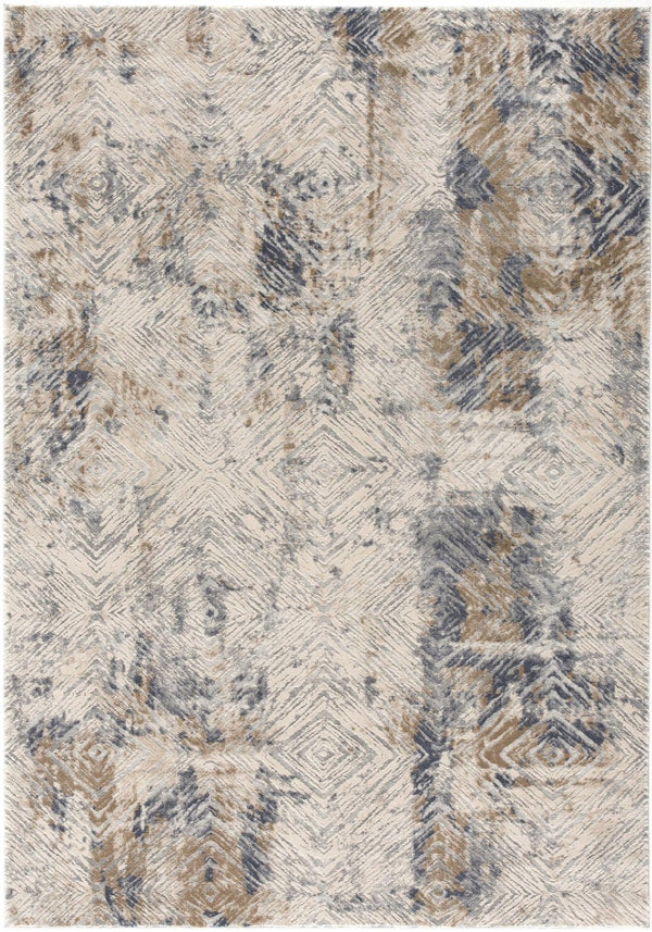 HomeRoots 4' Beige Abstract Area Rug - Stylish Plush Pile, Durable Design for Modern Living Spaces & Comfort 5' X 8' 390504