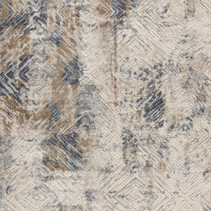 HomeRoots 4' Beige Abstract Area Rug - Stylish Plush Pile, Durable Design for Modern Living Spaces & Comfort 5' X 8' 390504