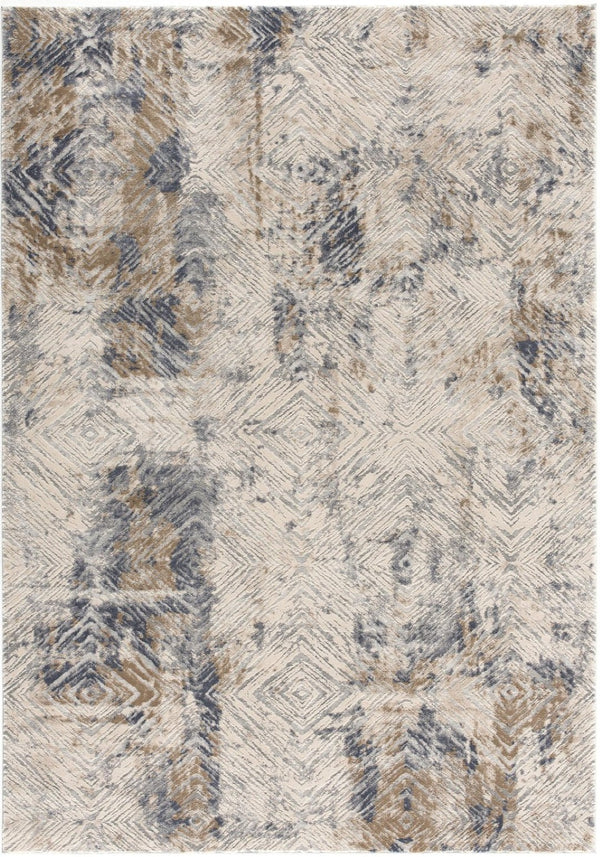HomeRoots 4' Beige Abstract Area Rug - Stylish Plush Pile, Durable Design for Modern Living Spaces & Comfort 5' X 8' 390504