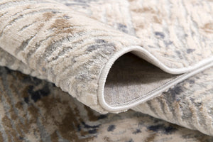 HomeRoots 4' Beige Abstract Area Rug - Stylish Plush Pile, Durable Design for Modern Living Spaces & Comfort 6' X 9' 390505