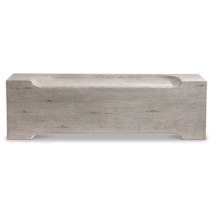 Bernhardt Amirus Solid Oak Sculpted Bench with Organic Saddle Seat for Modern Interiors
