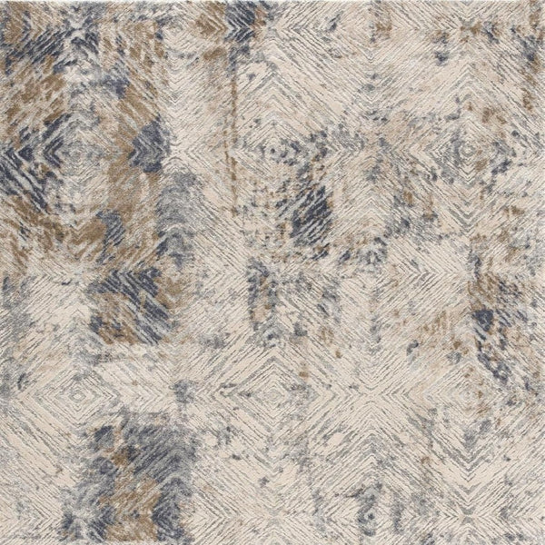 HomeRoots 4' Beige Abstract Area Rug - Stylish Plush Pile, Durable Design for Modern Living Spaces & Comfort 6' X 9' 390505