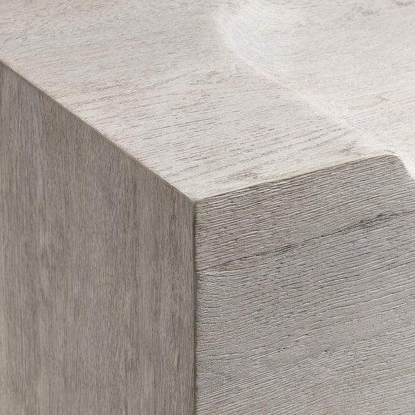 Bernhardt Amirus Solid Oak Sculpted Bench with Organic Saddle Seat for Modern Interiors