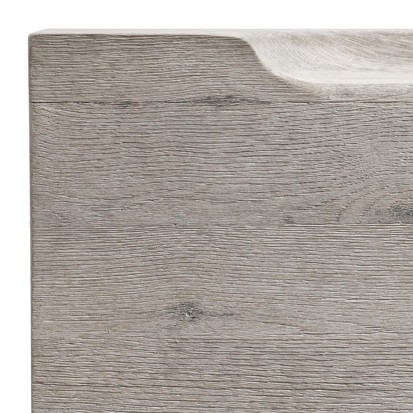 Bernhardt Amirus Solid Oak Sculpted Bench with Organic Saddle Seat for Modern Interiors