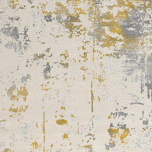 Homeroots 4' X 6' Gold Abstract Dhurrie Area Rug  Polypropylene 390508