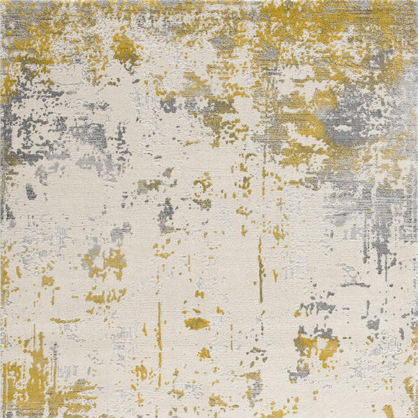 Homeroots 4' X 6' Gold Abstract Dhurrie Area Rug  Polypropylene 390508