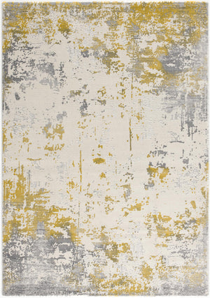 Homeroots 5' X 7' Gold Abstract Dhurrie Area Rug  Polypropylene 390509