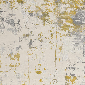 Homeroots 6' X 9' Gold Abstract Dhurrie Area Rug  Polypropylene 390510