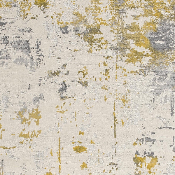 Homeroots 6' X 9' Gold Abstract Dhurrie Area Rug  Polypropylene 390510