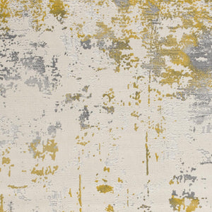 Homeroots 8' X 10' Gold Abstract Dhurrie Area Rug  Polypropylene 390511