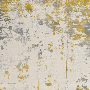 Homeroots 9' X 13' Gold And Gray Abstract Area Rug  Polypropylene 390512