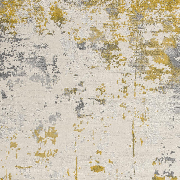 Homeroots 9' X 13' Gold And Gray Abstract Area Rug  Polypropylene 390512