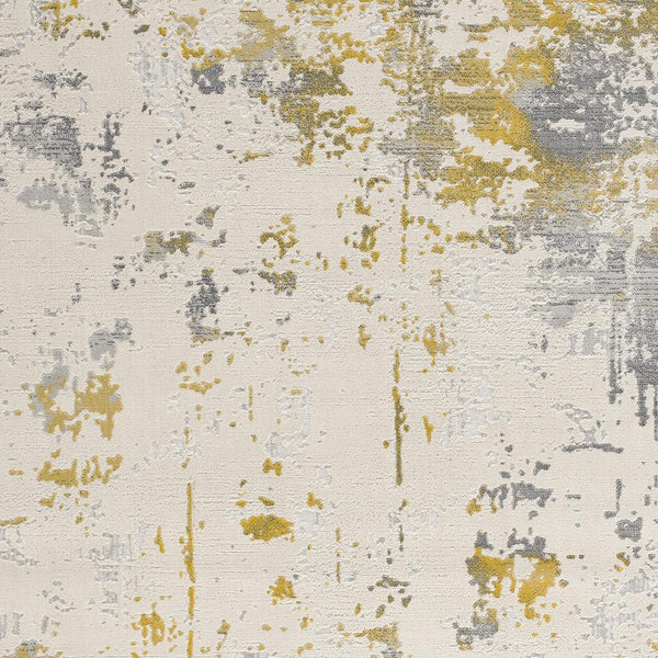 Homeroots 9' X 13' Gold And Gray Abstract Area Rug  Polypropylene 390512