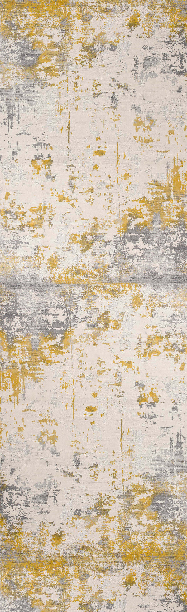 Homeroots 13' Runner Gold Abstract Dhurrie Runner Rug  Polypropylene 390515