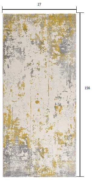 Homeroots 13' Runner Gold Abstract Dhurrie Runner Rug  Polypropylene 390515