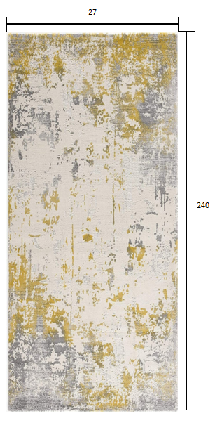 Homeroots 20' Gold Abstract Dhurrie Runner Rug  Polypropylene 390517