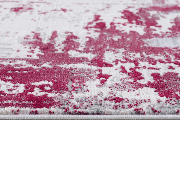 HomeRoots 4' Red Abstract Dhurrie Area Rug - Plush, Modern Design for Cozy Living Spaces and Elegant Style 4' X 6' 390523