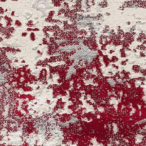 HomeRoots 4' Red Abstract Dhurrie Area Rug - Plush, Modern Design for Cozy Living Spaces and Elegant Style 6' X 9' 390525
