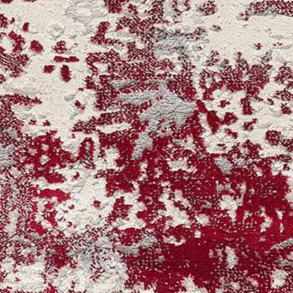 HomeRoots 4' Red Abstract Dhurrie Area Rug - Plush, Modern Design for Cozy Living Spaces and Elegant Style 6' X 9' 390525