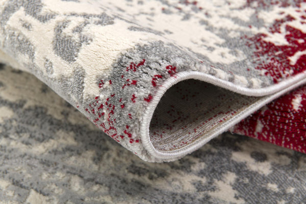 HomeRoots 4' Red Abstract Dhurrie Area Rug - Plush, Modern Design for Cozy Living Spaces and Elegant Style 8' X 10' 390526