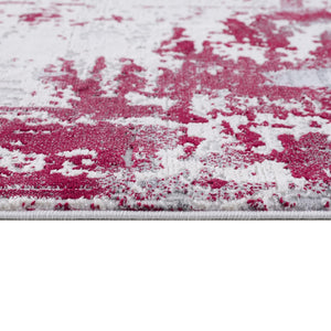 HomeRoots 4' Red Abstract Dhurrie Area Rug - Plush, Modern Design for Cozy Living Spaces and Elegant Style 8' X 10' 390526