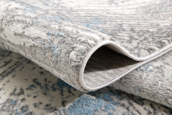 HomeRoots 4' Blue Abstract Dhurrie Area Rug - Modern Artistry Meets Plush Comfort for Your Home Décor 5' X 8' 390530