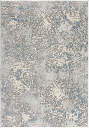 HomeRoots 4' Blue Abstract Dhurrie Area Rug - Modern Artistry Meets Plush Comfort for Your Home Décor 5' X 8' 390530