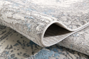 HomeRoots 4' Blue Abstract Dhurrie Area Rug - Modern Artistry Meets Plush Comfort for Your Home Décor 7' X 10' 390531