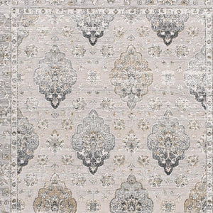 Homeroots 8' X 11' Cream Grey Oriental Area Rug  Olefin 390578