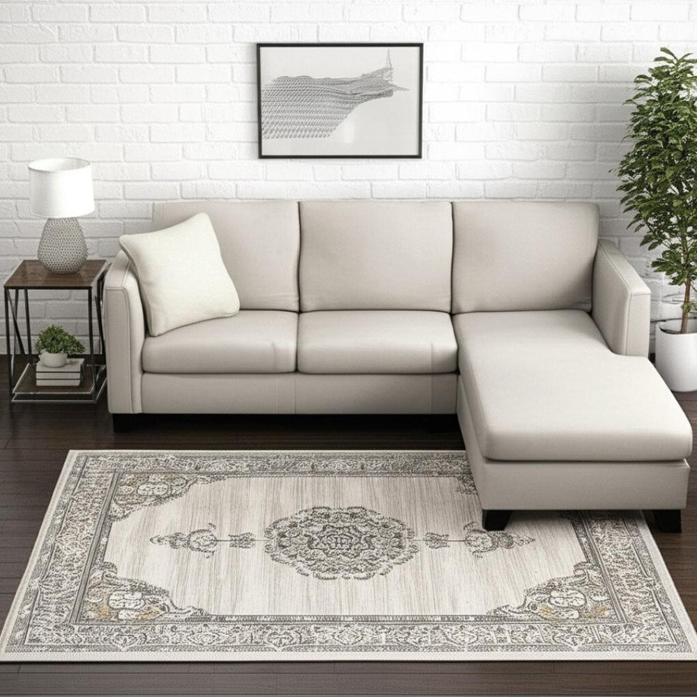 HomeRoots 8' Cream Oriental Area Rug - Timeless Elegance for Living Rooms, Dining Areas, or Bedrooms Decor 8' x 11' 390591