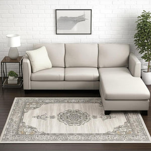 HomeRoots 8' Cream Oriental Area Rug - Timeless Elegance for Living Rooms, Dining Areas, or Bedrooms Decor 8' x 11' 390591