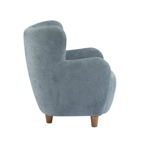 English Elm Christopher Knight Home® - Lucia Velvet Wingback Armchair with Pocket Spring Cushion, Mid-Century Birch Legs, Luxe Comfort Dusty Blue,Teak 31.5 L x 30.75 W x 30.5 H N776P205426B
