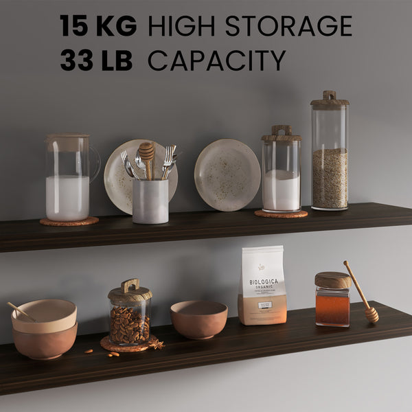 English Elm Ecco 47" Dark Oak Floating Shelves Set of 2 with Hidden Brackets, Sturdy Modern Wall Display B200P363782