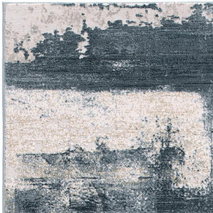 Homeroots 6' X 9' Blue And Ivory Abstract Dhurrie Area Rug  Polypropylene 390602