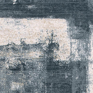 Homeroots 8' X 11' Cream And Blue Abstract Patches Area Rug  Polypropylene 390603