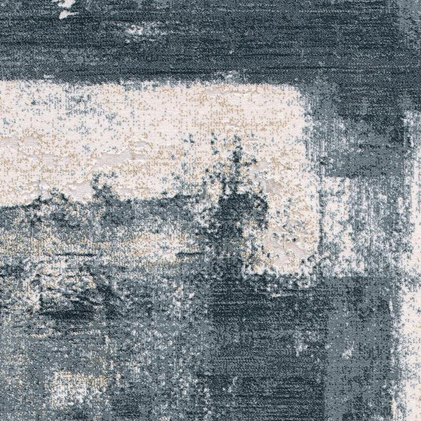 Homeroots 8' X 11' Cream And Blue Abstract Patches Area Rug  Polypropylene 390603