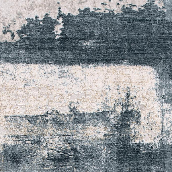 Homeroots 9' X 12' Cream And Blue Abstract Patches Area Rug  Olefin 390604