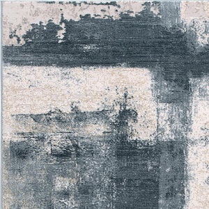 Homeroots 9' X 12' Cream And Blue Abstract Patches Area Rug  Olefin 390604