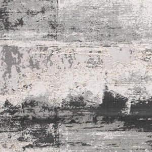 Homeroots 5' X 7' Gray And Ivory Abstract Dhurrie Area Rug  Polypropylene 390614