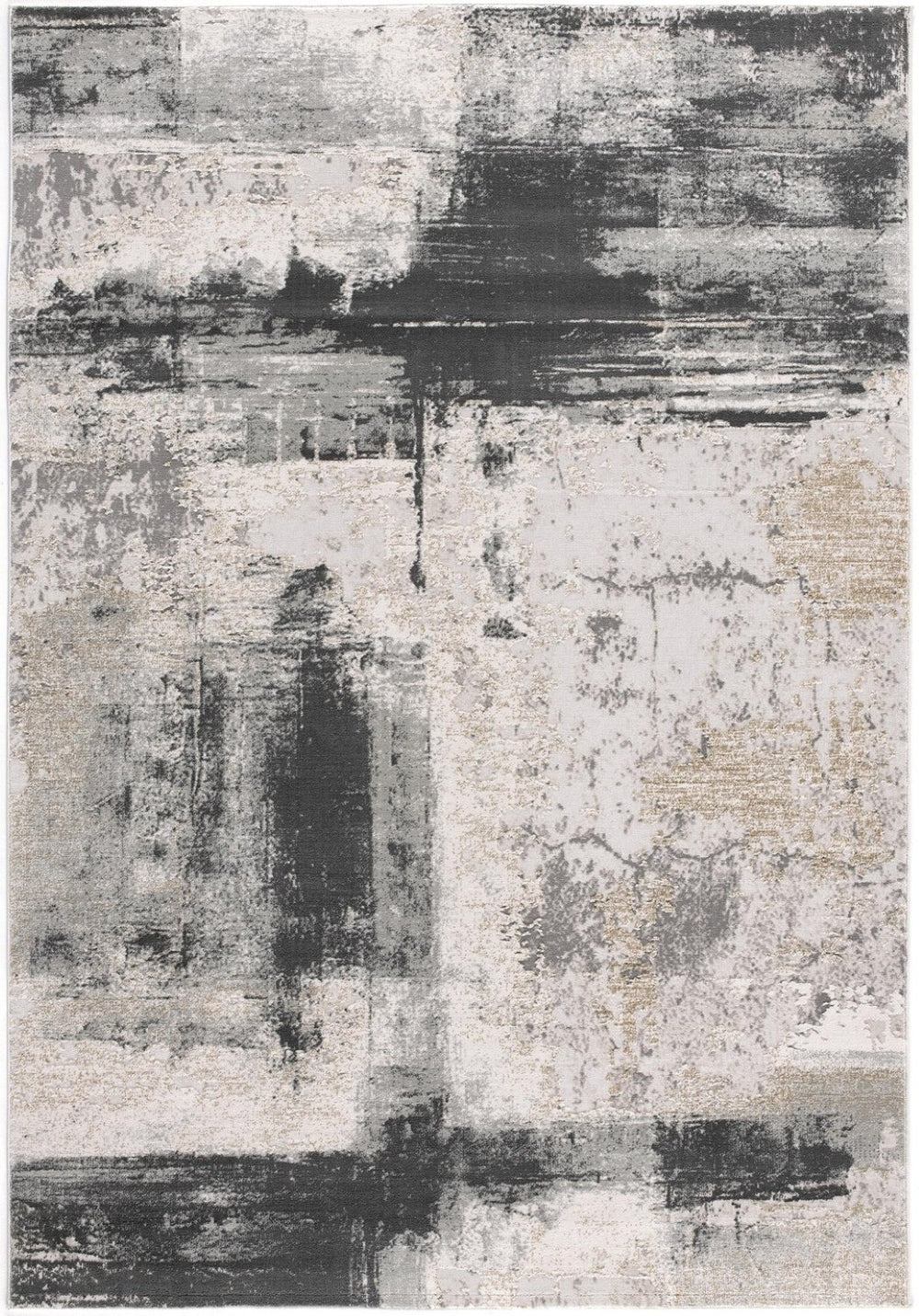 HomeRoots 5' Gray and Ivory Abstract Dhurrie Area Rug - Modern Elegance, Soft Comfort, and Durable Design 5' x 8' 390614