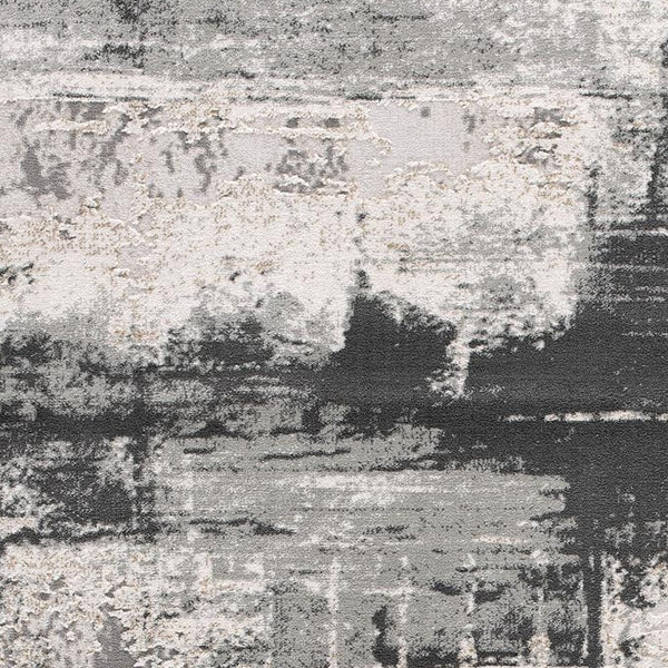 Homeroots 6' X 9' Gray And Ivory Abstract Dhurrie Area Rug  Polypropylene 390615