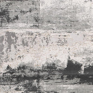 Homeroots 8' X 10' Gray And Ivory Abstract Dhurrie Area Rug  Polypropylene 390616