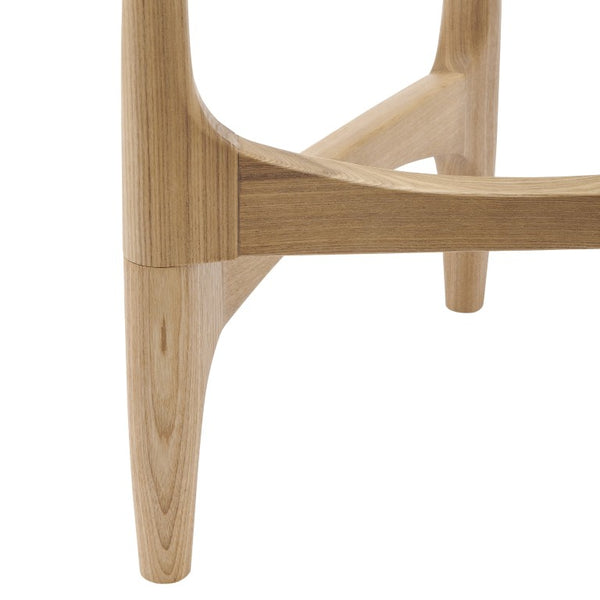 EuroStyle Ledell Tempered Glass Top Side Table with Solid Ash Walnut Base for Living Room Clear/Natural 39070CLR-KIT