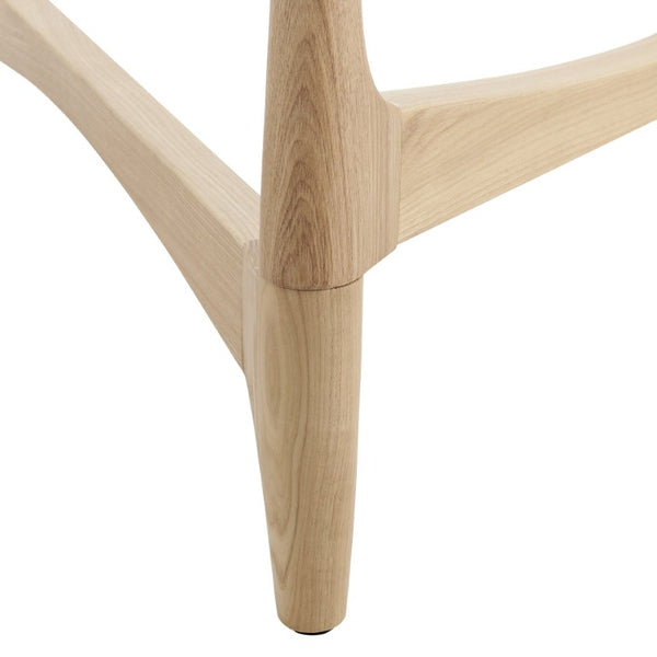 EuroStyle Ledell Round Tempered Glass Coffee Table with FSC Certified Ash Wood Walnut Base Clear / Natural 39072CLR-KIT