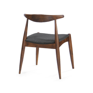 English Elm [video] 5-piece Mid-century Rubberwood Dining Set with Upholstered Chairs for Family Meals Charcoal,Walnut N759S002011F