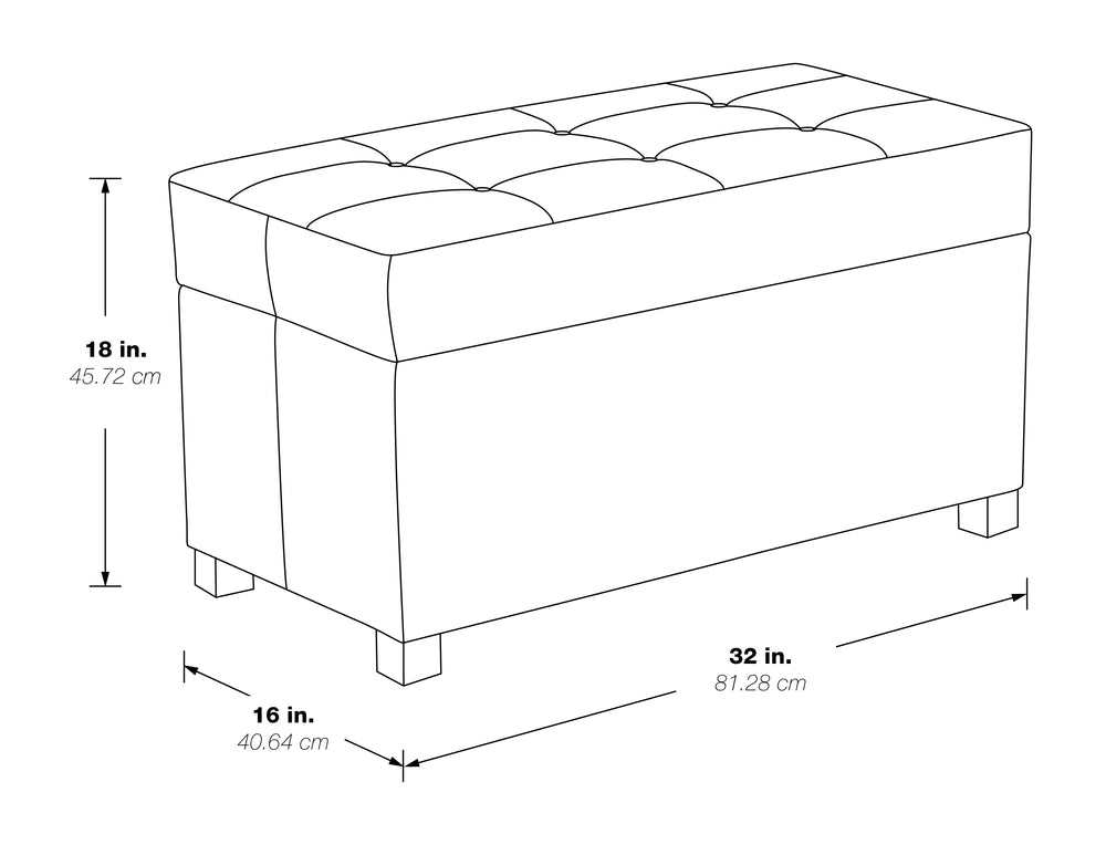 OSP Home Furnishings Storage Ottoman Green
