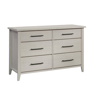 English Elm Dresser, Stylish White Storage Solution With Six Drawers, Smooth-Glide Metal Runners, Versatile Design B356P402643