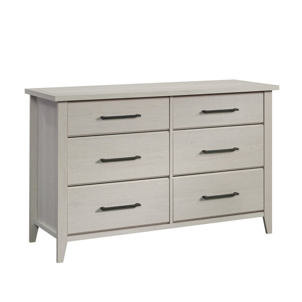 English Elm Dresser, Stylish White Storage Solution With Six Drawers, Smooth-Glide Metal Runners, Versatile Design B356P402643